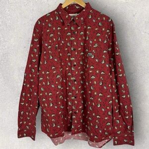 Ralph Lauren Denim Supply Button Down Shirt Mens Size XXL Long Sleeve Collar Red